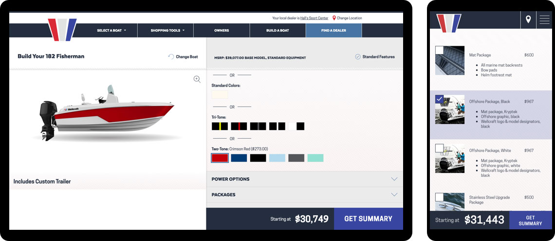 Wellcraft boat design screen