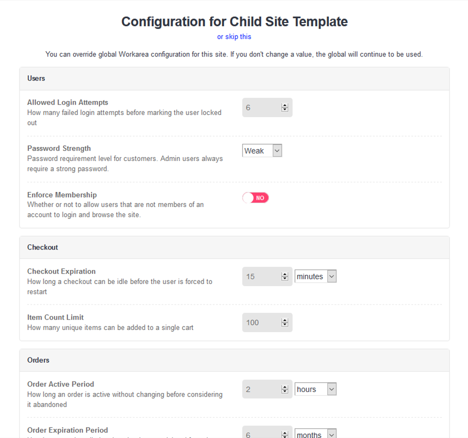 Site Configuration