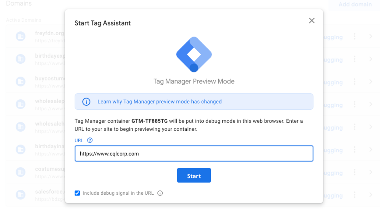Google Tag Manager Debugger