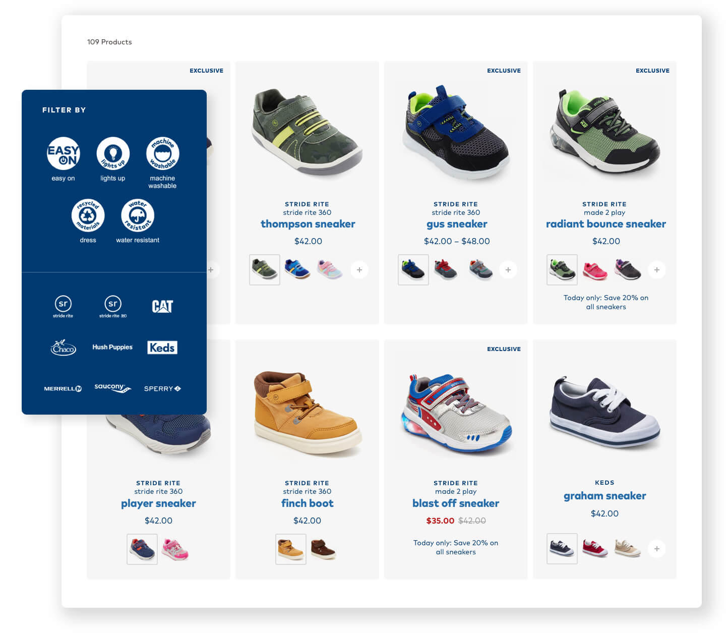 Stride Rite Filtering