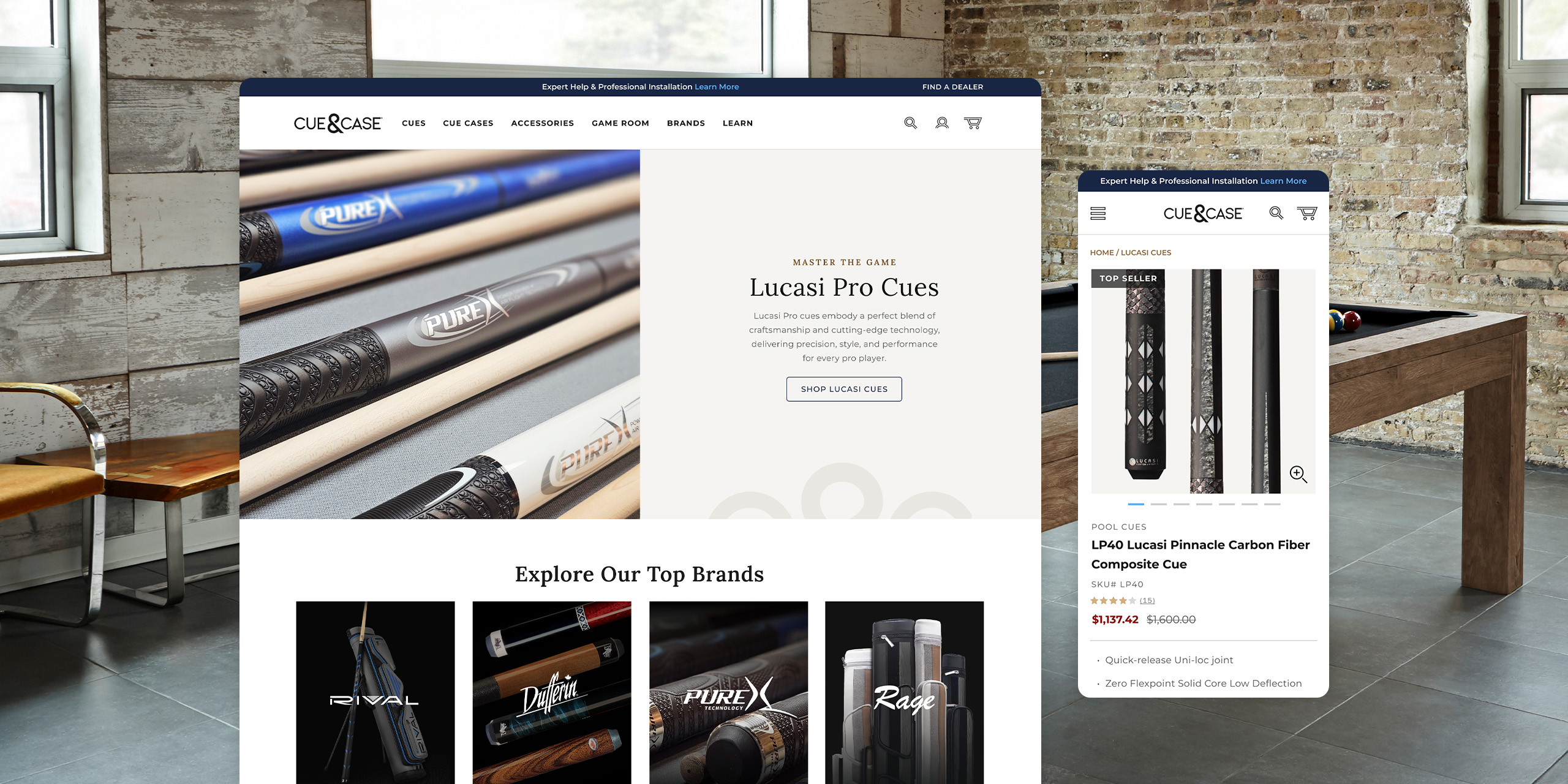 Cue & Case Shopify Website