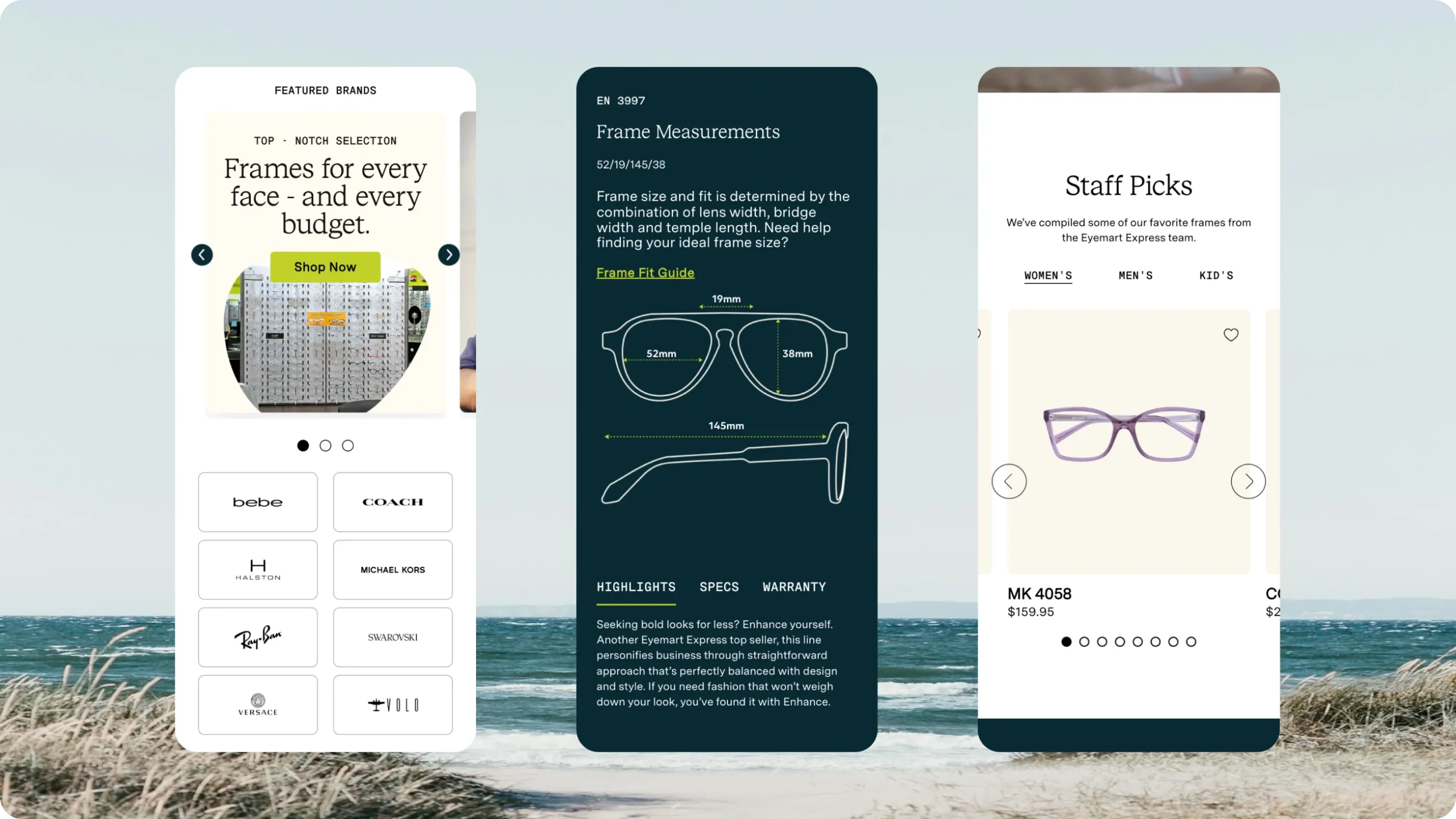 Eyemart Express Mobile Screens